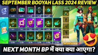 NEXT SEPTEMBER MONTH BOOYAH PASS 2024 FREE FIRE NEW ELITE PASS SEASON 21 FULL REVIEW BUNDLE FF EMOTE [upl. by Adilem939]