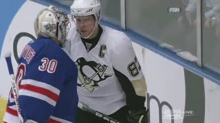 Henrik Lundqvist confronts Sidney Crosby  03042010 HD [upl. by Aremmat]