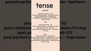 Tense aur uske rules tense grammar ytshorts [upl. by Fillbert769]