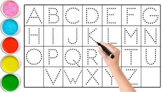 ABCD Alphabet Abc Song Abcd A to Z Alphabet collection for writing along dotted lines for kids [upl. by Skylar801]