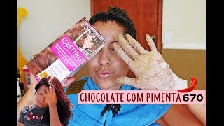 COLORAÇÃO CHOCOLATE COM PIMENTA 670 CASTING sem amônia Tonalizando em casa  Não Sou Dondoca [upl. by Muire]