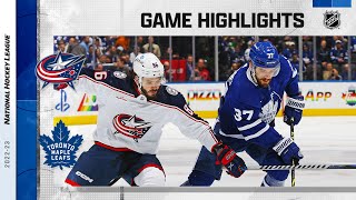 Blue Jackets  Maple Leafs 44  NHL Highlights 2023 [upl. by Adnil]