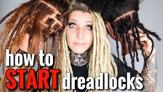 6 different ways to START dreadlocks with demonstrations🙌🏼 [upl. by Nosreg]