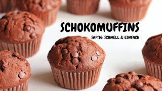 Schnell amp einfach Schokomuffins backen  Muffins Rezept [upl. by Froma]