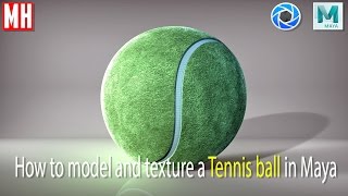 Maya tutorial  Model and texture a Tennis Ball in 3D  full tutorial [upl. by Dione]