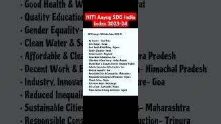 NITI Aayog SDG India Index 202324  shorts [upl. by Evoy]