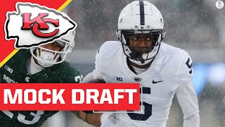 2022 NFL Mock Draft Chiefs take WR edge rusher with TWO firstround picks  CBS Sports HQ [upl. by Dorene388]