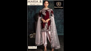 ZIAAZ 7773 P MARIA B VOL 1 PAKISTANI VELVET SUITS IN INDIA [upl. by Brice]