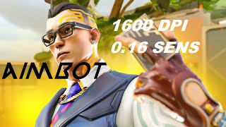 1600 dpi 016 sens amp wide resolution is AIMBOT Valorant Montage [upl. by Couhp134]