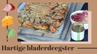 Hartig bladerdeeg hapje met kaas ham en pesto  De Zoetekauw 4 [upl. by Nora]