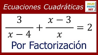 ECUACIONES CUADRÁTICAS POR FACTORIZACIÓN  Ejercicio 3 [upl. by Harak]