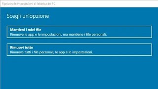 Ripristino windows 10 dati di fabbrica [upl. by Daniyal]