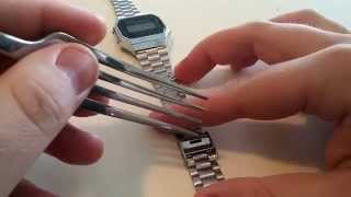 How to Adjust Casio Watch Band A168W1 [upl. by Swarts]