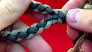 Paracordist How to Make a Four Strand Round Braid Loop  w 4 strands out [upl. by Noyrb]