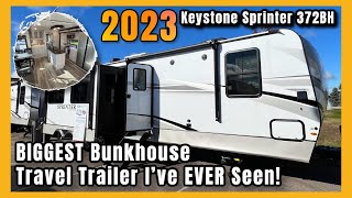 2023 Keystone Sprinter 372BH  The BIGGEST Bunkhouse Travel Trailer Ive Ever Seen [upl. by Fabien]