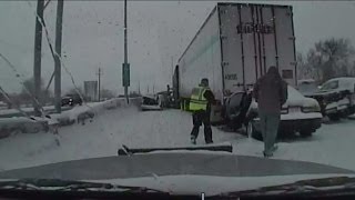 Video captures Highway 4145 pileup as it happens [upl. by Wilda568]