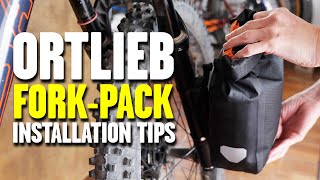 ORTLIEB Bikepacking ForkPack Install on Suspension Fork [upl. by Lumbard903]