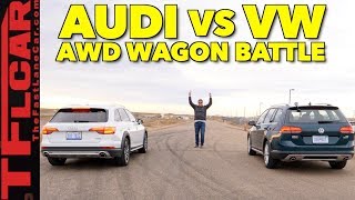 2018 VW Alltrack vs Audi Allroad Drag Race and Gold Mine Hill Mashup Review [upl. by Irita515]