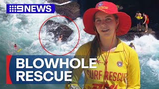 Dramatic rescue unfolds as Sydneysiders flock to beaches amid heatwave  9 News Australia [upl. by Corvin259]