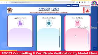 AP PGCET 2024 Web Counseling AP PGCET 2024 Web Options AP PGCET 2024 by Model Ideas [upl. by Matthia]