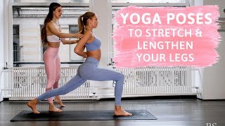 How to Stretch and Lengthen Your Legs  13 Simple Yoga Poses  Romee Strijd [upl. by Vincenz]