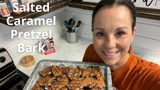 Salted Caramel Pretzel Bark  Easy fall dessert that will wow your guests  Party food [upl. by Azmuh830]