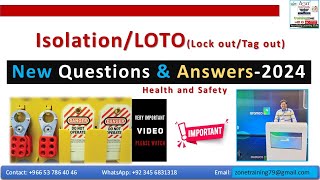 Saudi Aramco OSHA Lock Out Tag Out LOTO Isolation WPRs EXAM Questions amp Answers New 2024 IMP [upl. by Elatsyrk]