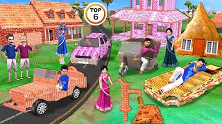 Magical Money House Brick Car Samosa House Sandwich Clay City Hindi Kahani Moral Stories Funny Video [upl. by Enier584]