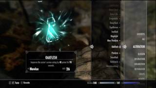 Skyrim  Oakflesh  Novice Alternation Magic Spell [upl. by Rodger212]