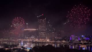 Brisbane Riverfire 2024 Full Fireworks Display  Southbank Building View [upl. by Christiansen772]