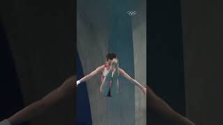 At Tokyo2020  Quan Hongchans gets two perfect scores in the womens 10m platform 🥇 [upl. by Hamrnand]