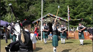 51st Highland Div amp Lovat Scouts by Newtonhill Pipe Band during 2023 Drumtochty Highland Games [upl. by Addiel]